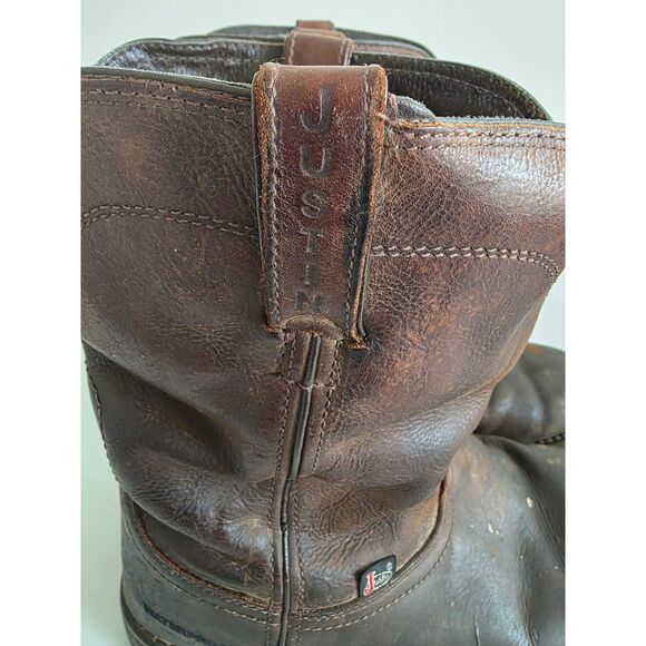 Justin Leather Work Boots WK4960 Brown - Men Size 13 main image 4